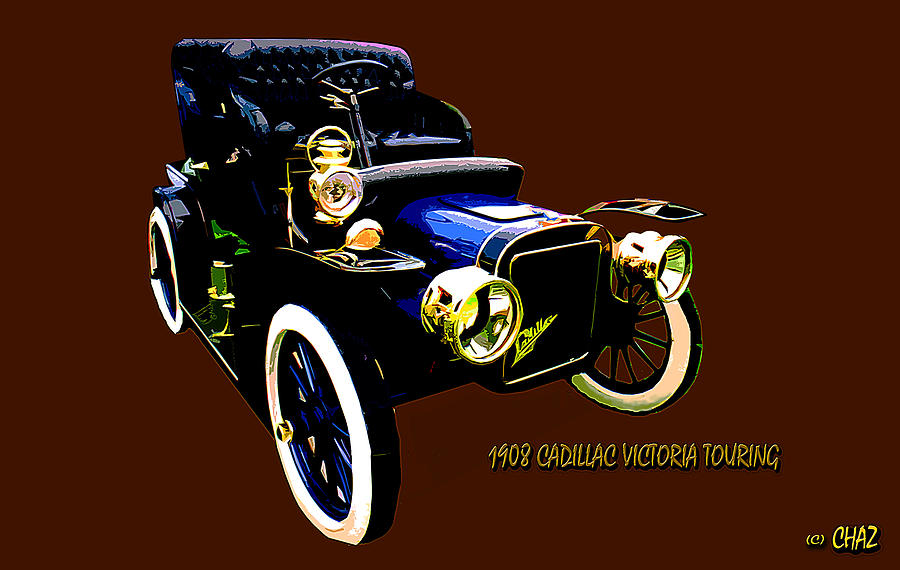 1908 Cadillac Victoria Touring Painting by CHAZ Daugherty