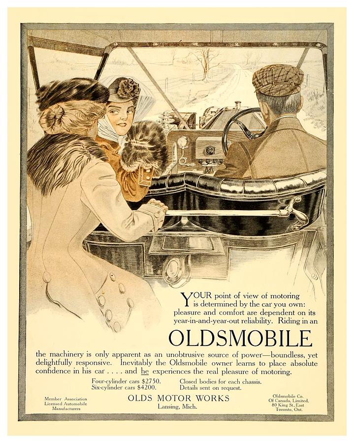 1909 - Oldsmobile Advertisement - Color Digital Art by John Madison
