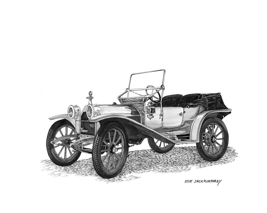  Hupp Model 20 Roadster Drawing by Jack Pumphrey