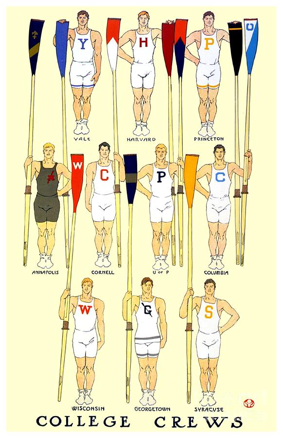 1910 - College Crew Poster - Rowing - Edward Penfield - Color Digital Art by John Madison
