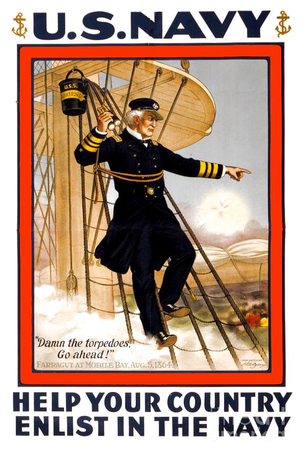 1910 - United States Navy Recruiting Poster - Color Digital Art by John Madison