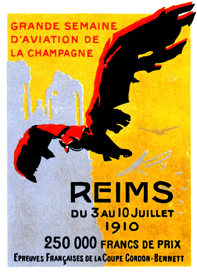 1910 Reims Air Show Painting by Historic Image