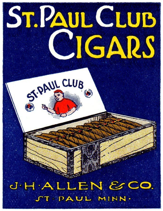 1910 St. Paul Club Cigars Painting by Historic Image