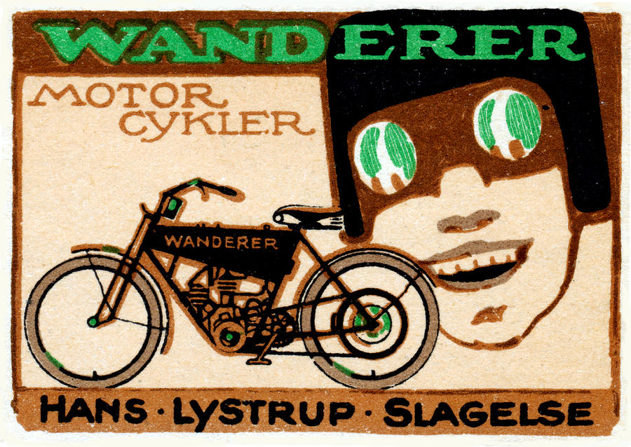 1910 Wanderer Motorcycle Painting by Historic Image