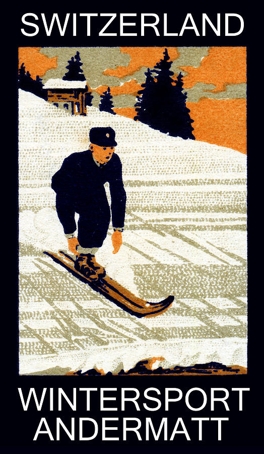 1910 Wintersport Andermatt Painting by Historic Image