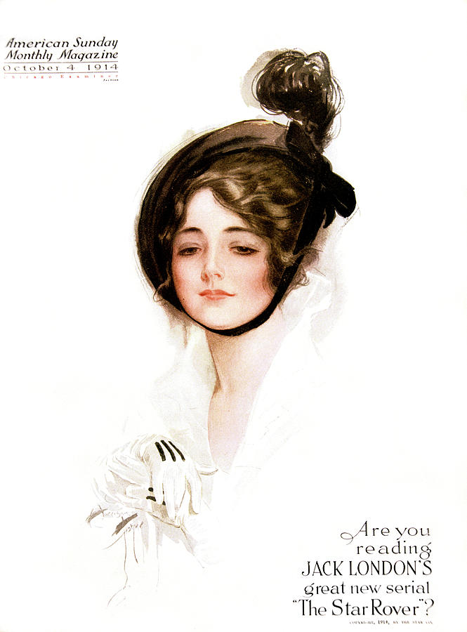 Black And White Painting - 1910s Portrait Woman Wearing Black Hat by Vintage Images