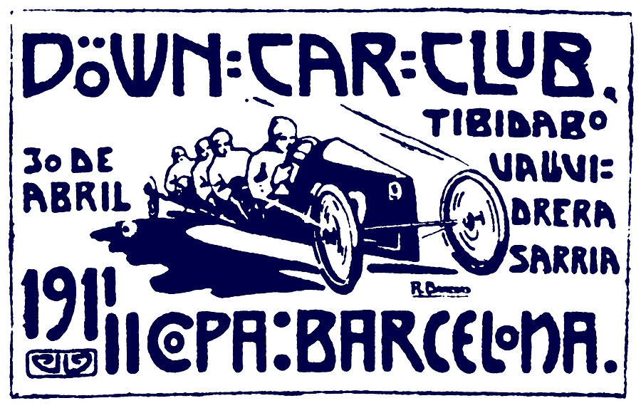1911 Barcelona Car Club Painting by Historic Image