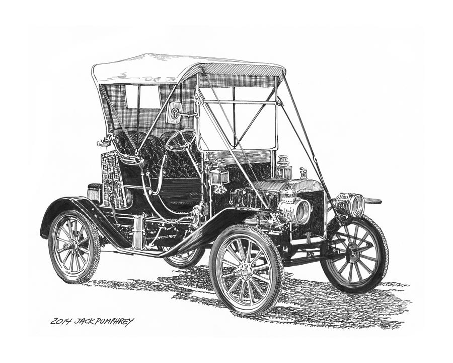  1911 Ford Model T  #1911 Drawing by Jack Pumphrey