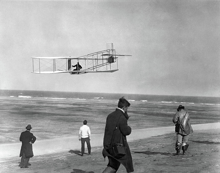Black And White Photograph - 1911 One Of The Wright Brothers Flying by Vintage Images
