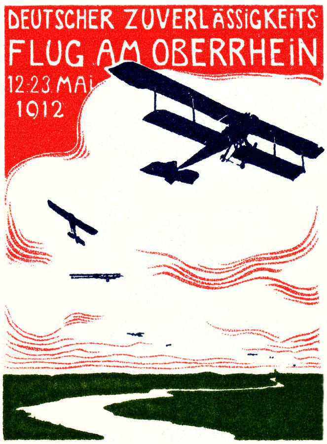 1912 German Air Show Painting by Historic Image