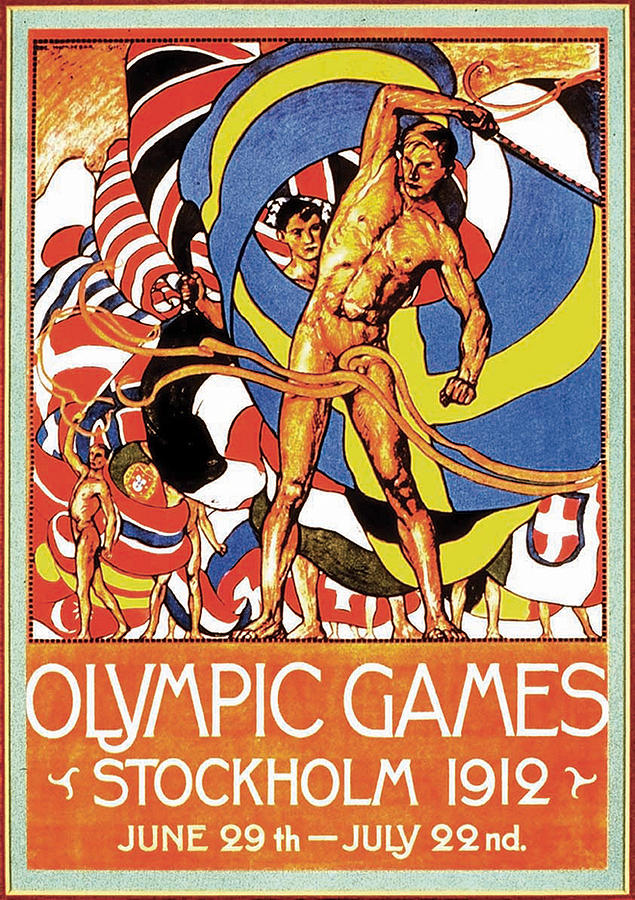 1912 Stockholm Summer Olympic Games Poster Painting by MotionAge Designs