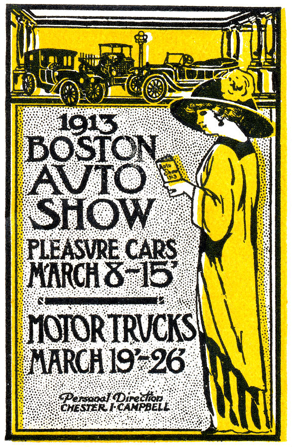 1913 Boston Automotive Show Painting by Historic Image
