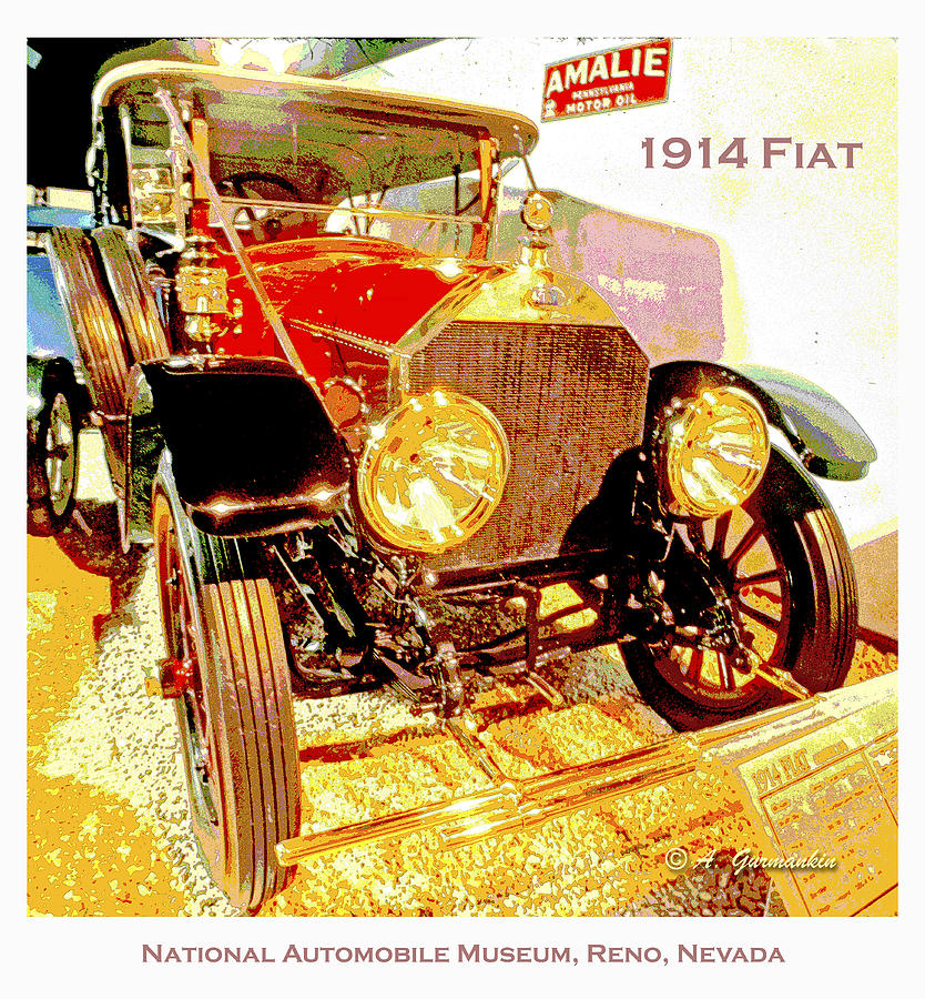 1914 Fiat Classic Automobile Digital Art by A Macarthur Gurmankin