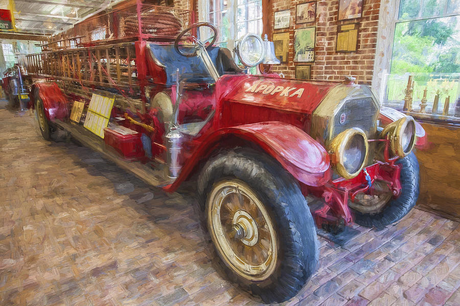 1914 LaFrance Fire Engine Painted  Photograph by Rich Franco