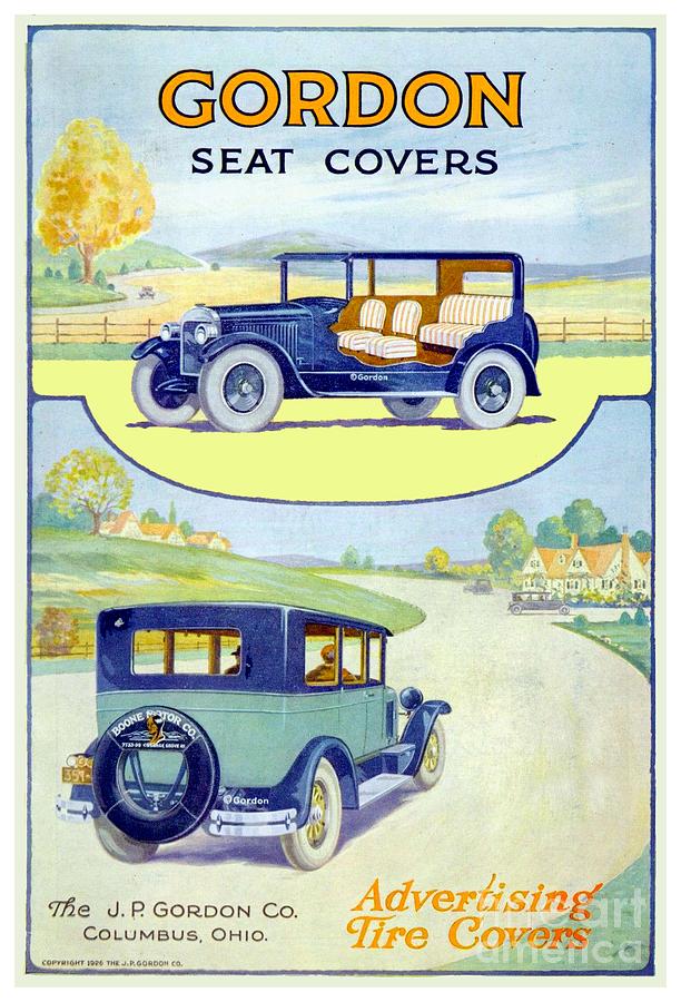 1915 - Gordon Automotive Seat Cover Advertisement Digital Art by John Madison