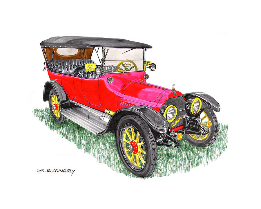 1915 Cadillac Type 51 V 8 Painting by Jack Pumphrey