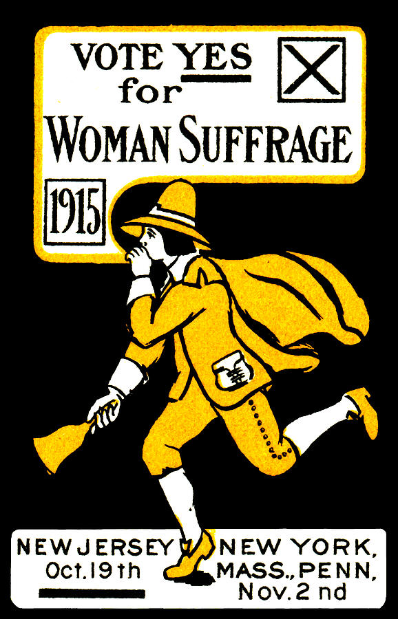 1915 Vote Yes on Womans Suffrage Painting by Historic Image