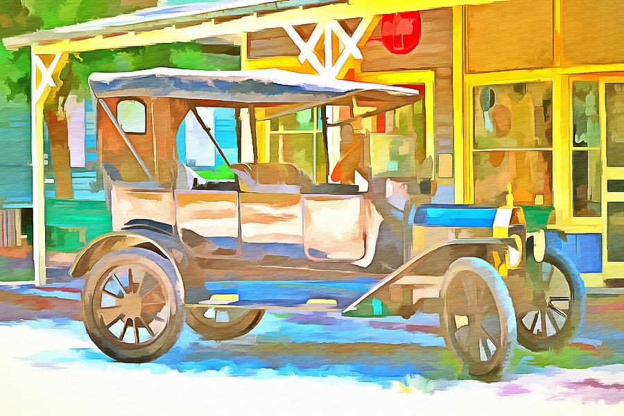 1916 Model T Ford Painting by L Wright | Pixels