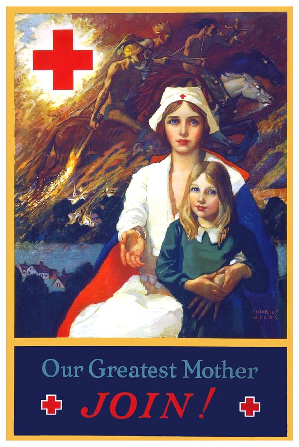 1917 - Red Cross Nursing Recruiting Poster - World War One - Color Digital Art by John Madison