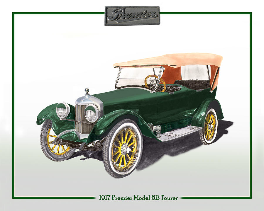 Orphan Car Painting - 1917 Premier One Touring Sedan by Jack Pumphrey