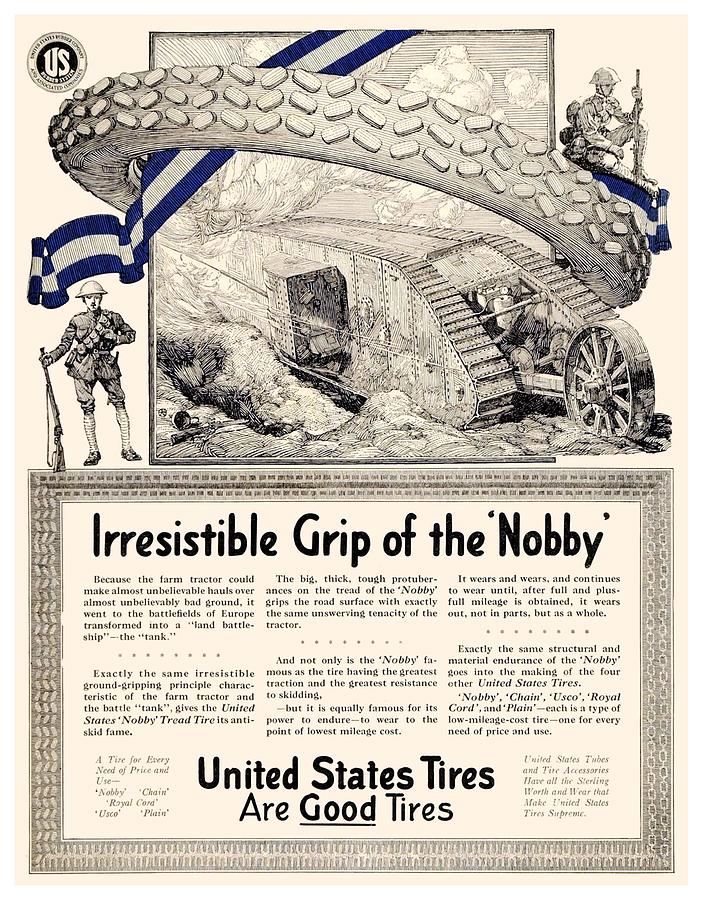 1917 - United States Tires Advertisement Digital Art by John Madison