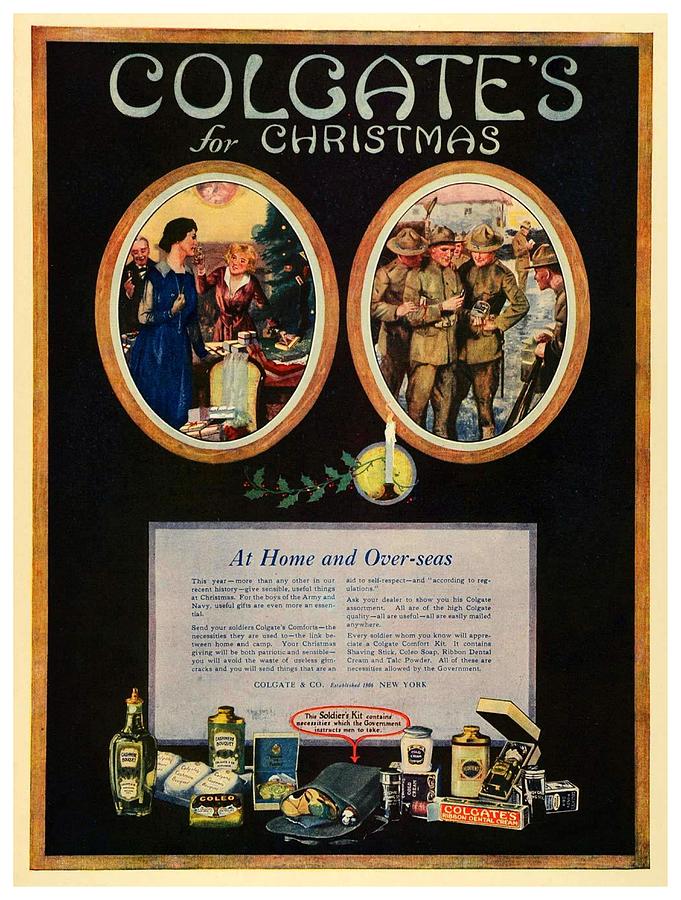 1918 - Colgate Advertisement - World War I - Color Digital Art by John Madison