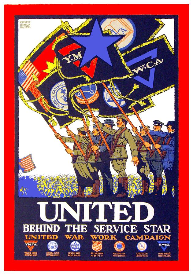 1918 - United War Work Campaign Poster - World War One - Color  Digital Art by John Madison