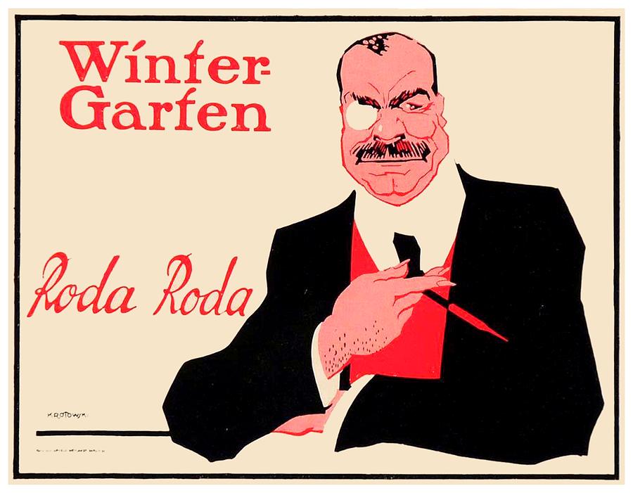 1918 - WinterGarten Poster - Roda Roda - Stephan Krotowski - Color Digital Art by John Madison
