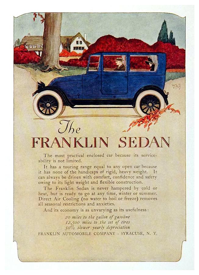 1919 - Franklin Sedan Advertisement - Color Digital Art by John Madison