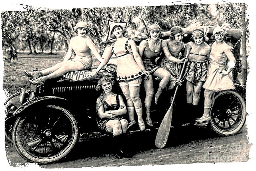Vintage Photograph - 1919 Bathing Beauties by Audreen Gieger