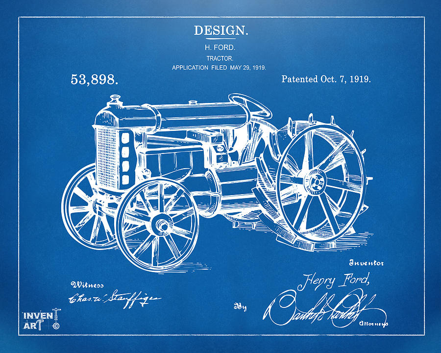 Details about   1919 Henry Ford Antique Tractor Patent Print Art Drawing Poster 