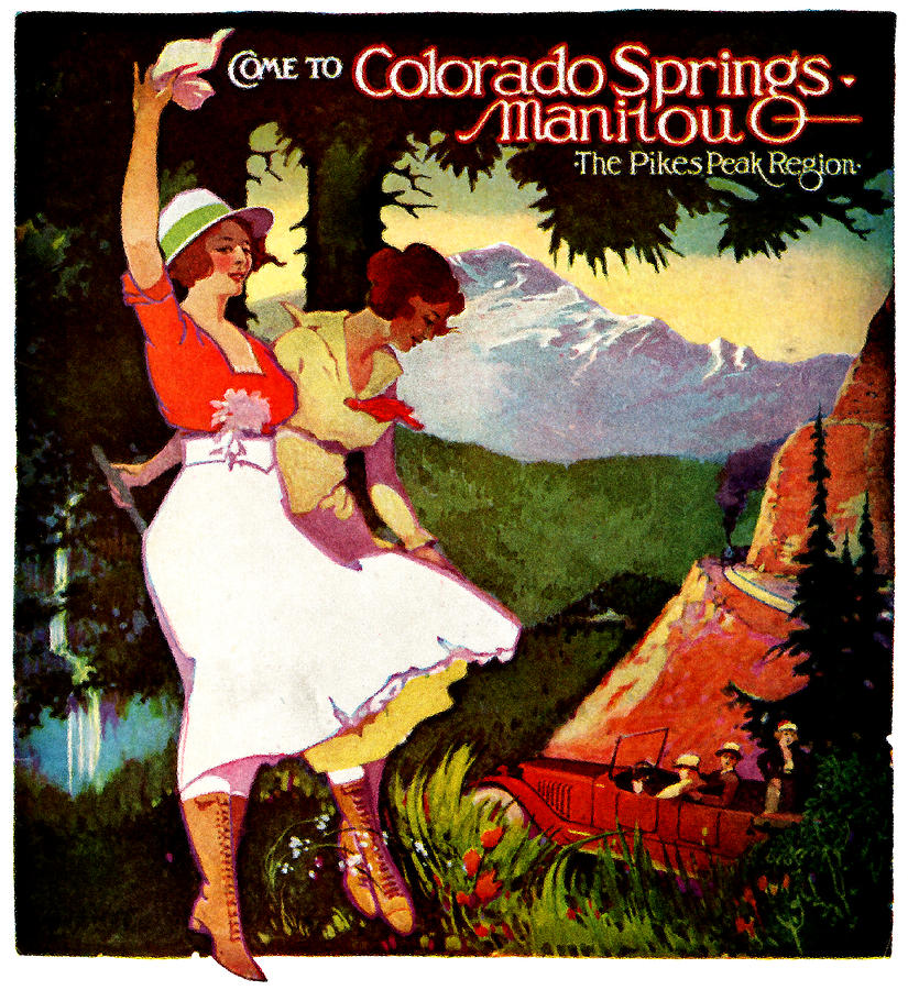 1919 Pikes Peak Colorado Poster Painting by Historic Image