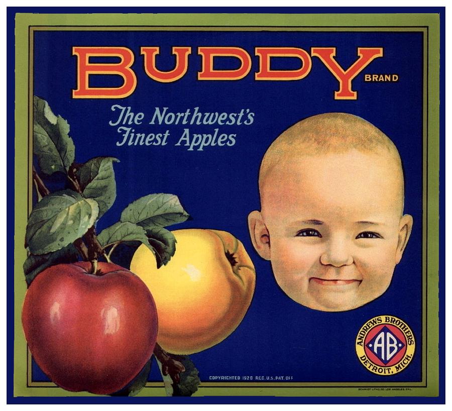 1920 - Buddy Apple - Crate Art - Andrews Brothers - Detroit - 1920 Digital Art by John Madison