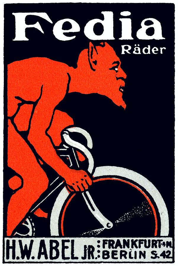 1920 Devil Riding a Bicycle Painting by Historic Image