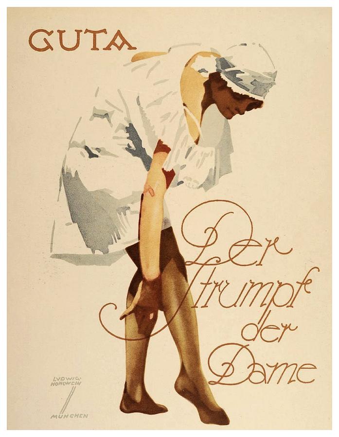 1920 - Guta Stockings Advertisement - Ludwig Hohlwein - Color Digital Art by John Madison