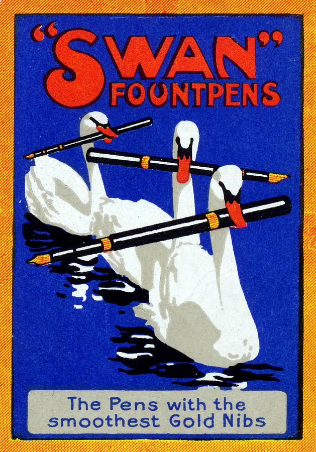 1920 Swan Fountain Pens Painting by Historic Image