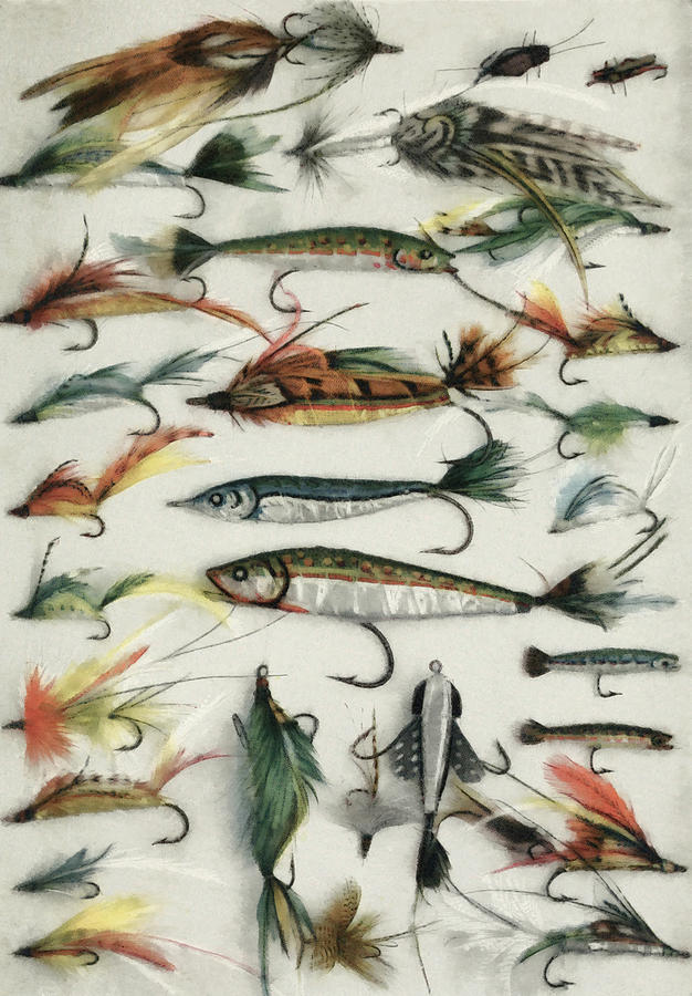 1920s Fishing Flies Digital Art by Steve Taylor