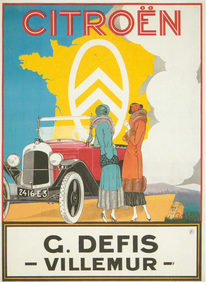 Car Drawing - 1920s France Citroen Poster by The Advertising Archives