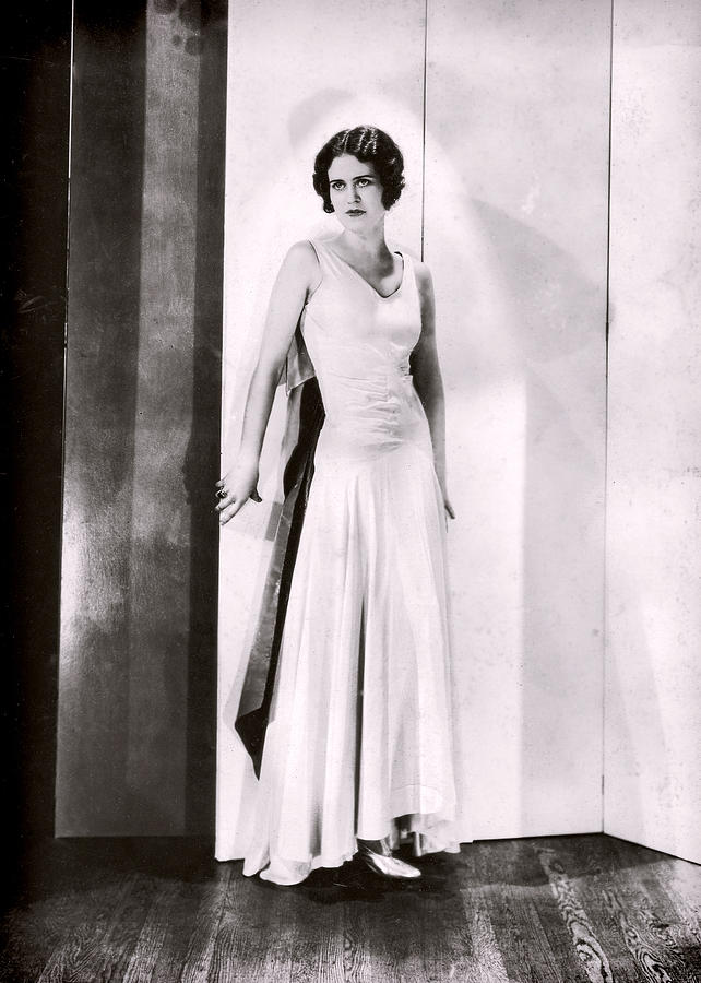 1920s Glamor Girl in White Satin Photograph by Louise Kumpf