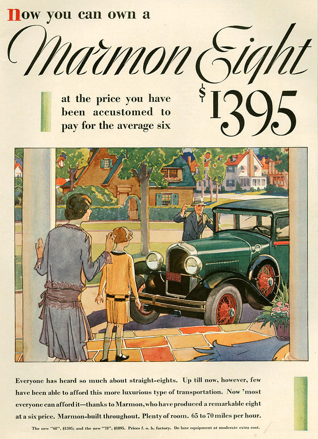 1920s Usa Marmon Magazine Advert Photograph by The ...