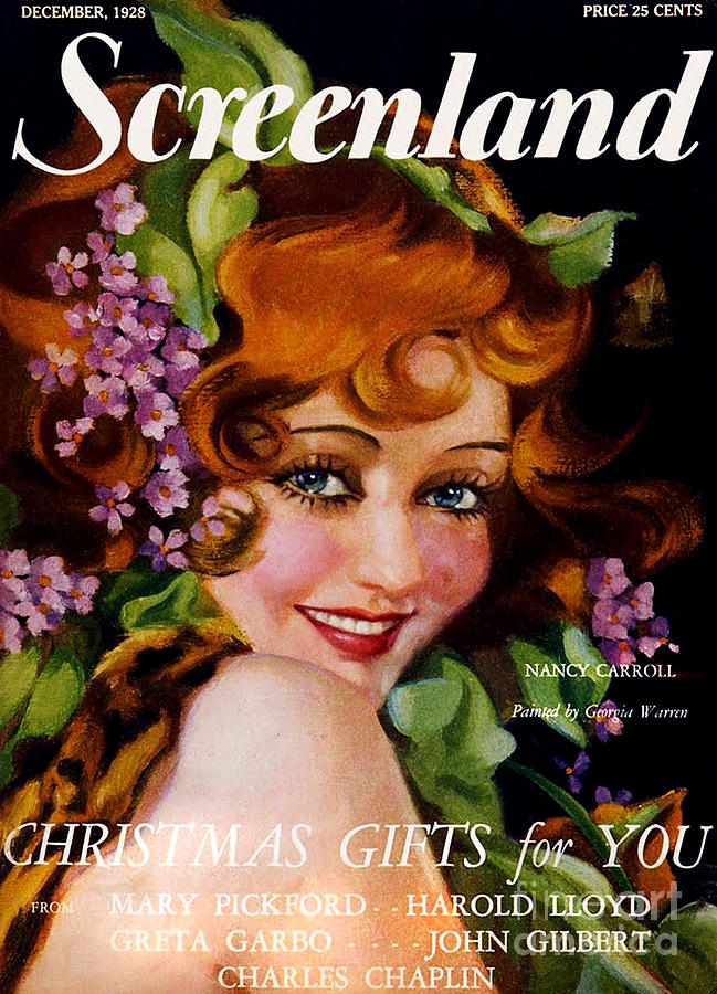 Celebrity Drawing - 1920s Usa Screenland Magazine Cover by The Advertising Archives