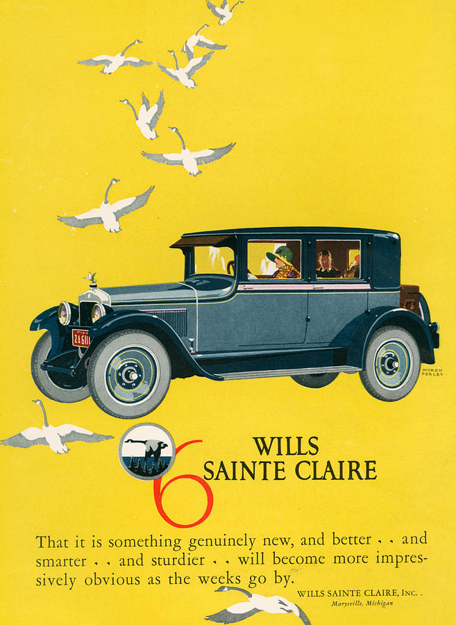 Car Photograph - 1920s Usa Wills-sainte Claire Magazine by The Advertising Archives