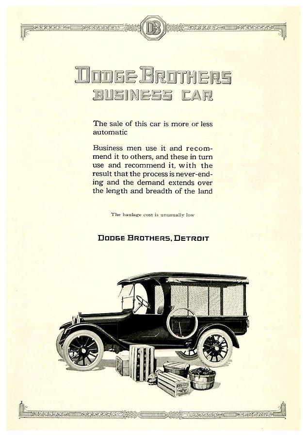 1921 - Dodge Brothers Business Car Truck Advertisement Digital Art by John Madison