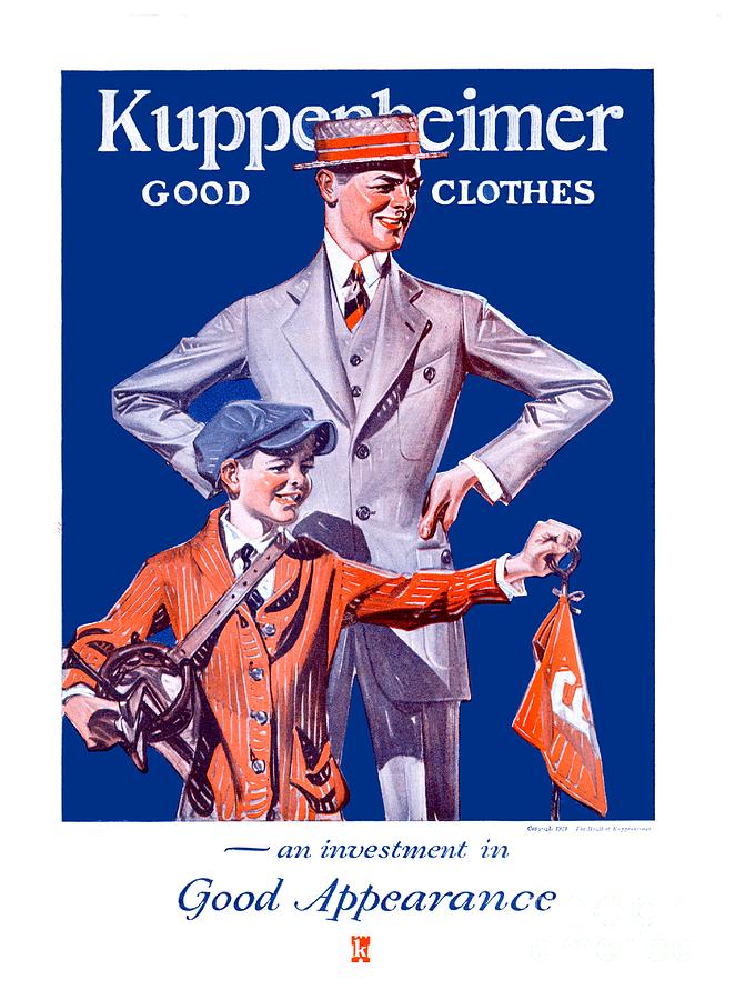 1921 - Kuppenheimer Mens Clothier Advertisement Poster - Color Digital Art by John Madison