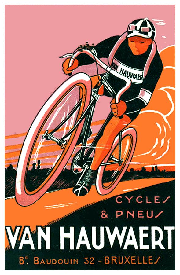1921 - Van Hauwaert Bicycle Belgian Advertisement Poster - Color Digital Art by John Madison