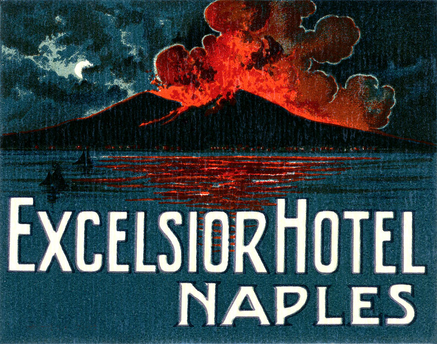 1921 Excelsior Hotel Naples Italy Painting by Historic Image