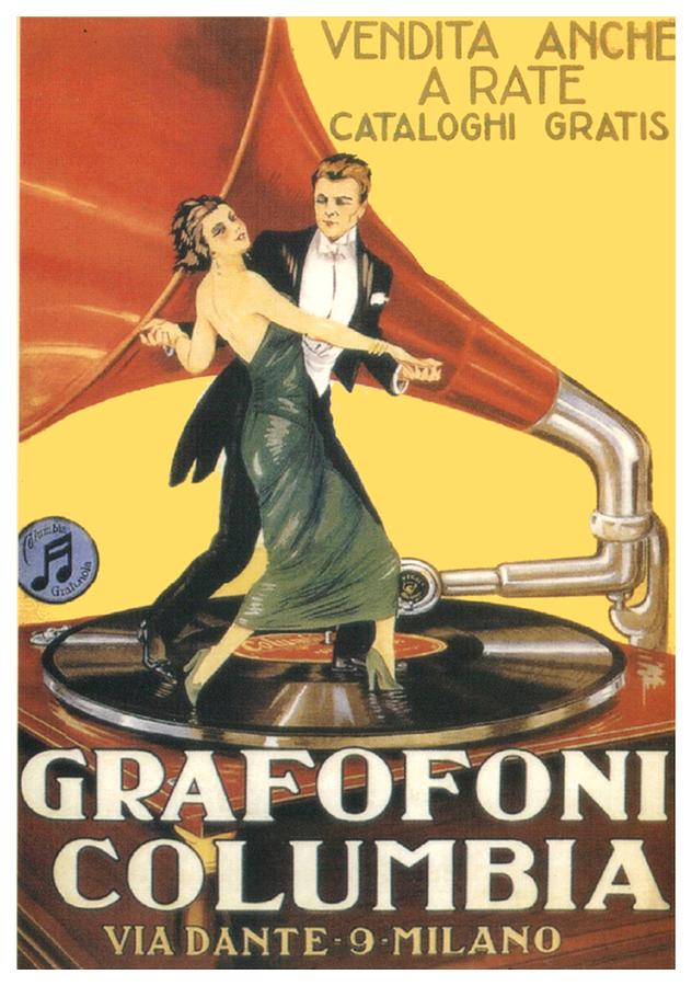 1922 - Columbia Gramophone Company Italian Advertising Poster - Color Digital Art by John Madison