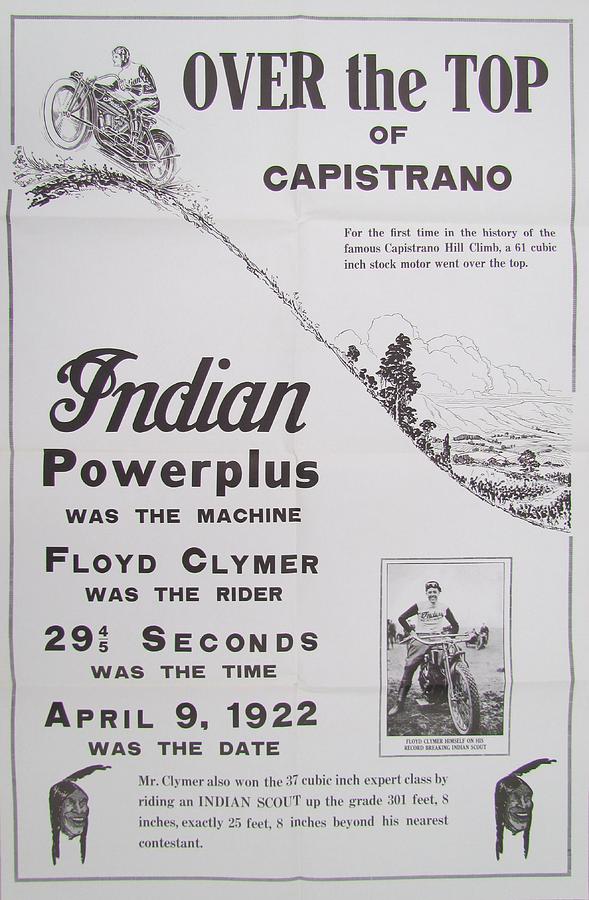 1922 Indian Scout Motorcycle Ad Photograph by Georgia Clare