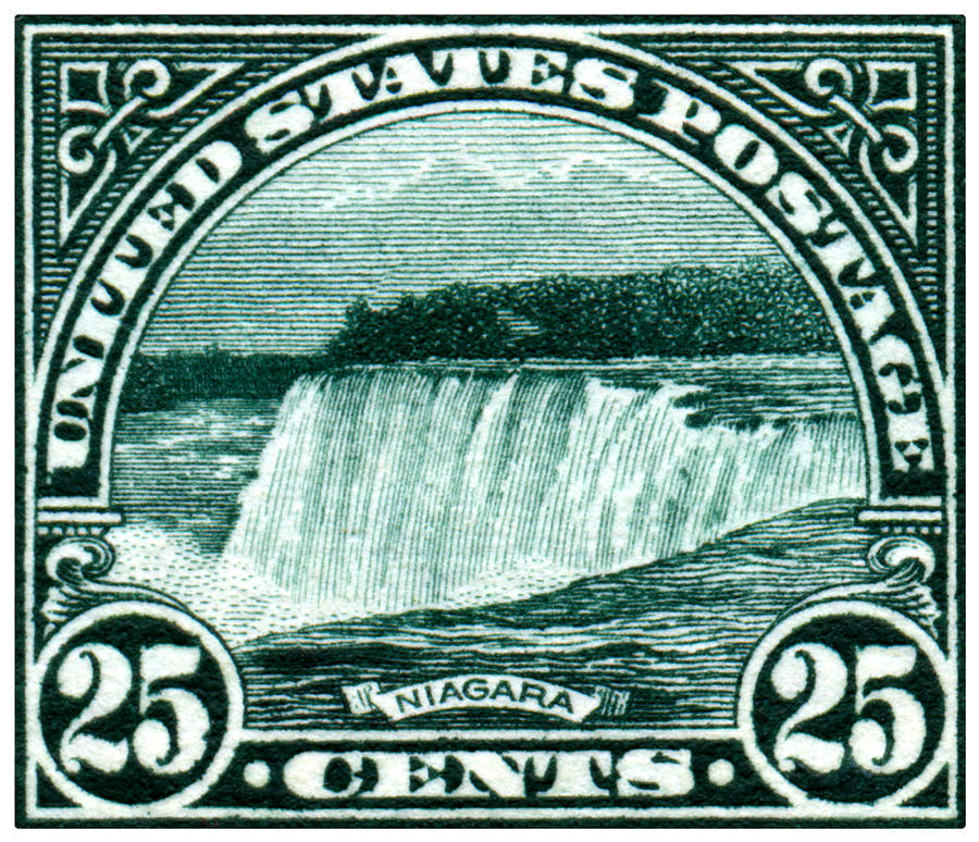 Vintage Painting - 1922 Niagara Falls Stamp by Historic Image