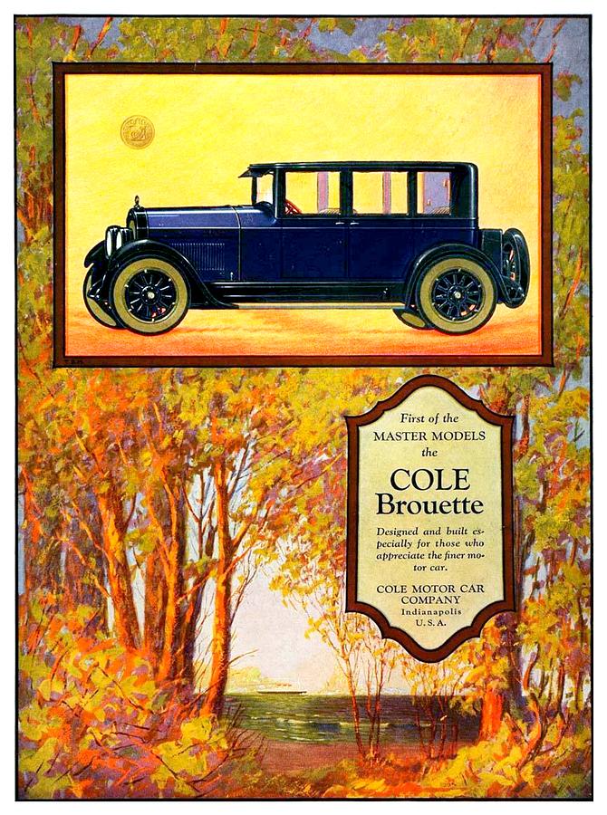 1923 - Cole Brouette Automobile Advertisement - Color Digital Art by John Madison
